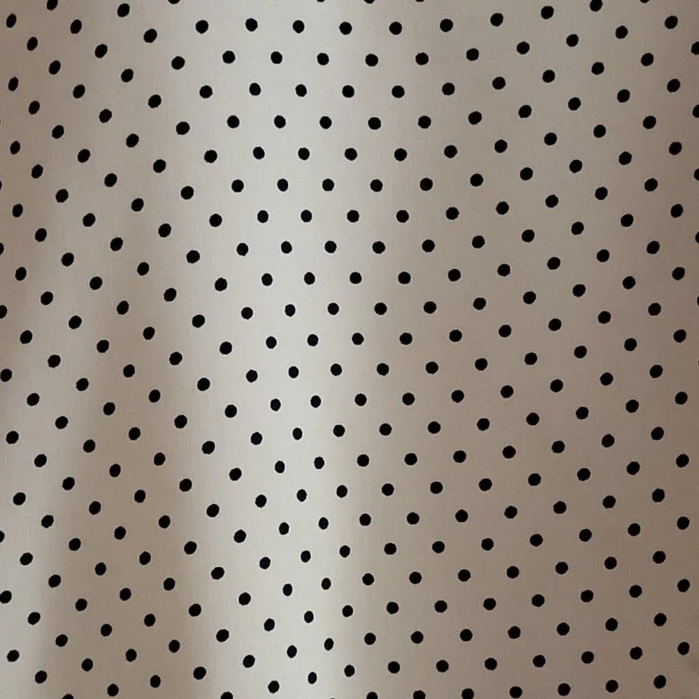 ZARA BASIC Polka Dot V-Neck Blouse with Contrast Shoulder Detail - Large. - Picture 2 of 8